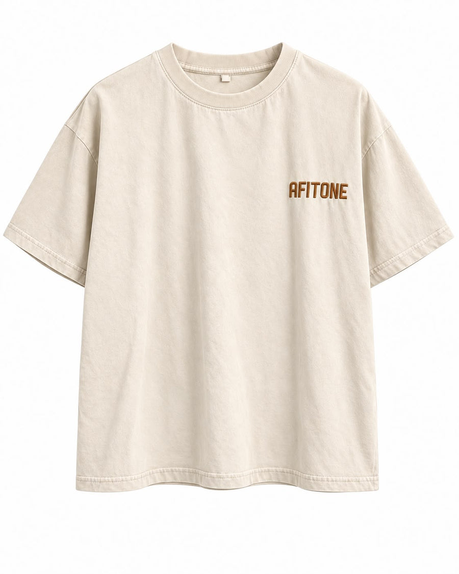 STONE — T-Shirt (Taupe Acid Wash)